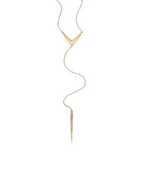 Alexis Bittar | Metallic Miss Havisham Liquid Pavé Crystal Lariat Necklace/goldtone | Lyst