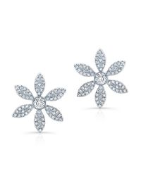 Anne Sisteron - 14kt White Gold Diamond Edgy Daisy Stud Earrings - Lyst