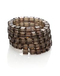 Kenneth Jay Lane | Metallic Beaded Cube Five-row Wrap Bracelet | Lyst