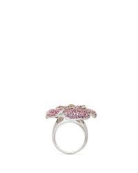 CZ by Kenneth Jay Lane | Pink Cubic Zirconia Pavé Flower Ring | Lyst