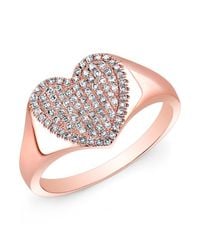 Anne Sisteron | Pink 14kt Rose Gold Diamond Rachel Heart Ring | Lyst