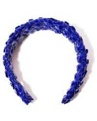 Gigi Burris Millinery - Patent Woven Blue Headband - Lyst