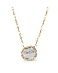 Anne Sisteron - 14kt Yellow Gold Elegant Diamond Slice Necklace - Lyst