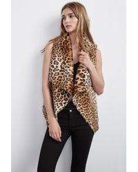 Velvet By Graham & Spencer - Brown Dariela Faux Fur Leopard Vest - Lyst