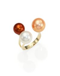Delfina Delettrez | Yellow Never Too Light 9mm-11mm Tricolor Round Pearl Ring | Lyst