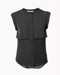 Veronica Beard | Black Placid Double Layer Blouse | Lyst