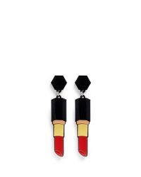 Yazbukey | Multicolor Lipstick Plexiglas Clip Earrings | Lyst
