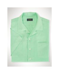 Ralph Lauren | Green Linen-silk Short-sleeved Shirt for Men | Lyst
