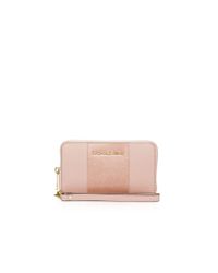 MICHAEL Michael Kors | Pink Large Saffiano Smartphone Wristlet | Lyst