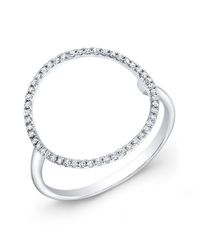 Anne Sisteron | Metallic 14kt White Gold Diamond Open Circle Diamond Ring | Lyst