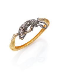 Alexis Bittar | Metallic Elements Moonlight Crystal Panther Bangle Bracelet | Lyst