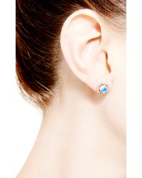 Dana Rebecca | Blue Emma Harper Round Earrings in 14k Rose Gold | Lyst