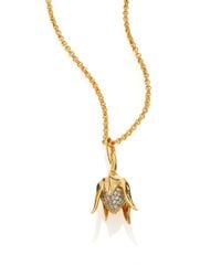 Eddie Borgo | Metallic Pavé Crystal Bud Pendant Necklace | Lyst