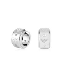 Emporio Armani - Metallic Sterling Silver Signature Hug Women'S Earrings - Lyst