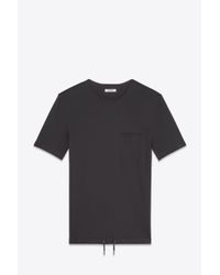 Helmut Lang | Gray Cotton Drawstring T-shirt for Men | Lyst