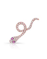 Anne Sisteron - 14kt Rose Gold Pink Sapphire Diamond Snake Ear Cuff - Lyst
