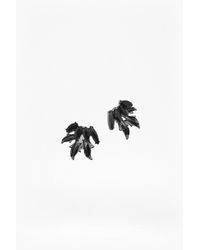 French Connection | Black Stone And Ivy Leaf Earrings | Lyst
