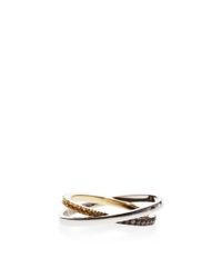 Delfina Delettrez | Tourbillon Gold Black Diamond and Yellow Sapphire Ring | Lyst