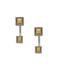 Rebecca Minkoff | Metallic Pyramid Front Back Post Earring | Lyst