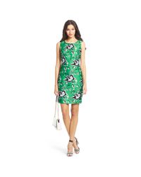 Diane von Furstenberg | Green Dvf Sofia Silk Wool Shift Dress | Lyst