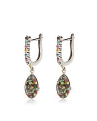Daniela Villegas | Multicolor Traveler 18k Gold Sapphire Tsavorite and Black Diamond Earrings | Lyst