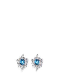 CZ by Kenneth Jay Lane | Blue Oval Cubic Zirconia Wreath Earrings | Lyst
