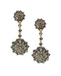 Oscar de la Renta | Metallic Crystal Jeweled Drop Earrings Crystal Jeweled Drop Earrings | Lyst
