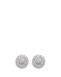 CZ by Kenneth Jay Lane | Metallic Round Cut Cubic Zirconia Button Stud Earrings | Lyst
