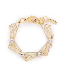 Joomi Lim | Metallic 'vertigo' Geometric Metal Fretwork Hinged Bracelet | Lyst