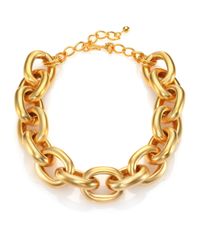 Kenneth Jay Lane | Metallic Satin-finish Medium Oval Link Necklace | Lyst