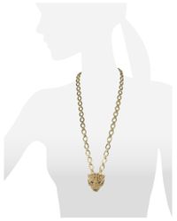 Roberto Cavalli - Metallic Panther Metal Pendant W/crystals - Lyst