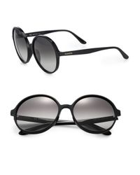 Valentino | Black Thin Glam 59mm Large Round Sunglasses | Lyst