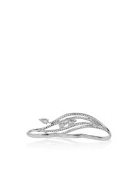 AS29 | Metallic Flow Large Three Finger Ring With Pear Shaped Diamonds | Lyst