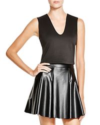 Aqua | Black Scuba Crop Top | Lyst