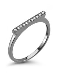 Dana Rebecca | Metallic Sylvie Rose Bar Ring With Black Diamonds | Lyst
