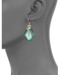 Alexis Bittar | Green Desert Jasmine Lucite, Chalcedony, Picture Jasper & Crystal Pastel Punk Cluster Drop Earrings | Lyst