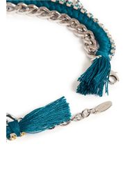 Joomi Lim | Blue Cotton Braid Crystal Necklace | Lyst