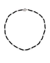 Majorica | 5mm White Pearl, Crystal & Sterling Silver Beaded Station Necklace/black | Lyst