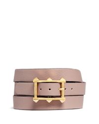 Valentino | Natural 'v' Charm Leather Wrap Bracelet | Lyst