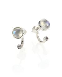 Pamela Love | Metallic Graviation Moonstone & Sterling Silver Ear Jacket & Stud Earrings Set | Lyst