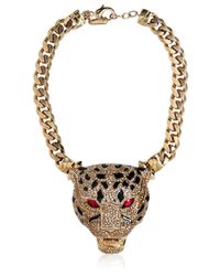 Roberto Cavalli | Metallic Panther Necklace with Swarovski Crystals | Lyst