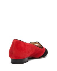 Charlotte Olympia | Bisoux Flat in Red Black Suede | Lyst