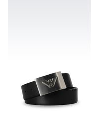 Emporio Armani | Black Belt for Men | Lyst