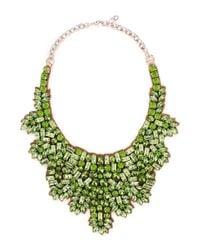 Valentino | Green Crystal And Silver-tone Necklace | Lyst