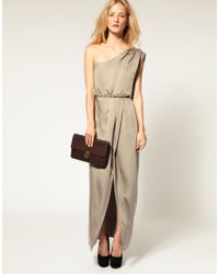 French Connection | Natural One Shoulder Grecian Maxi Dress | Lyst