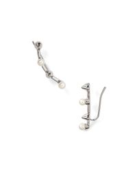 Rebecca Minkoff | Silver Faux Pearl Ear Climbers | Lyst