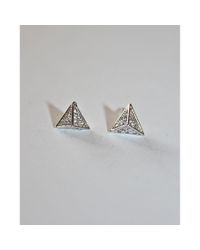 Tai | Metallic Triangle Pyramid Stud | Lyst