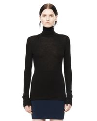 Alexander Wang | Black Ribbed Long Sleeve Turtleneck | Lyst