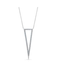 Anne Sisteron | 14kt White Gold Diamond Open Triangle Necklace | Lyst
