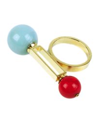 Crystalline - Blue Red And Aquamarine Ring - Lyst